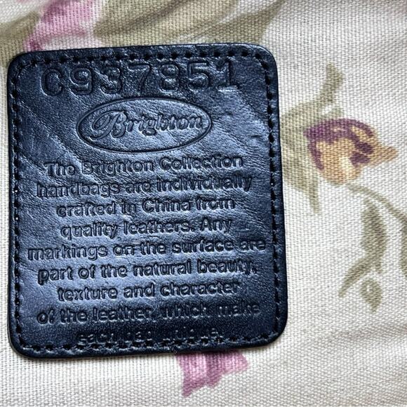 Brighton Satchel, Black Pebble grained, Brown Croc embossed Leather Shoulder Bag - Picture 6 of 6